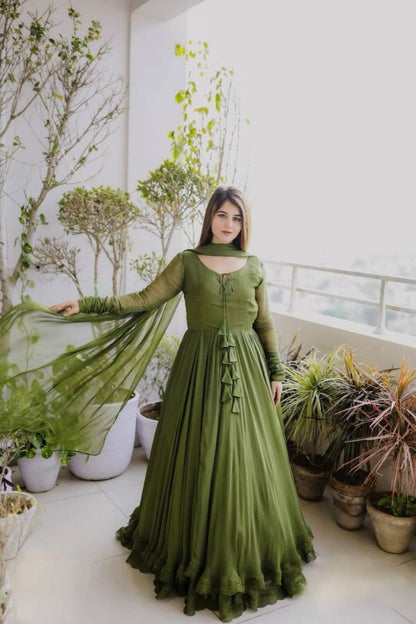 Ready To Wear anarkali Full Flair gown for wedding Festival partywear