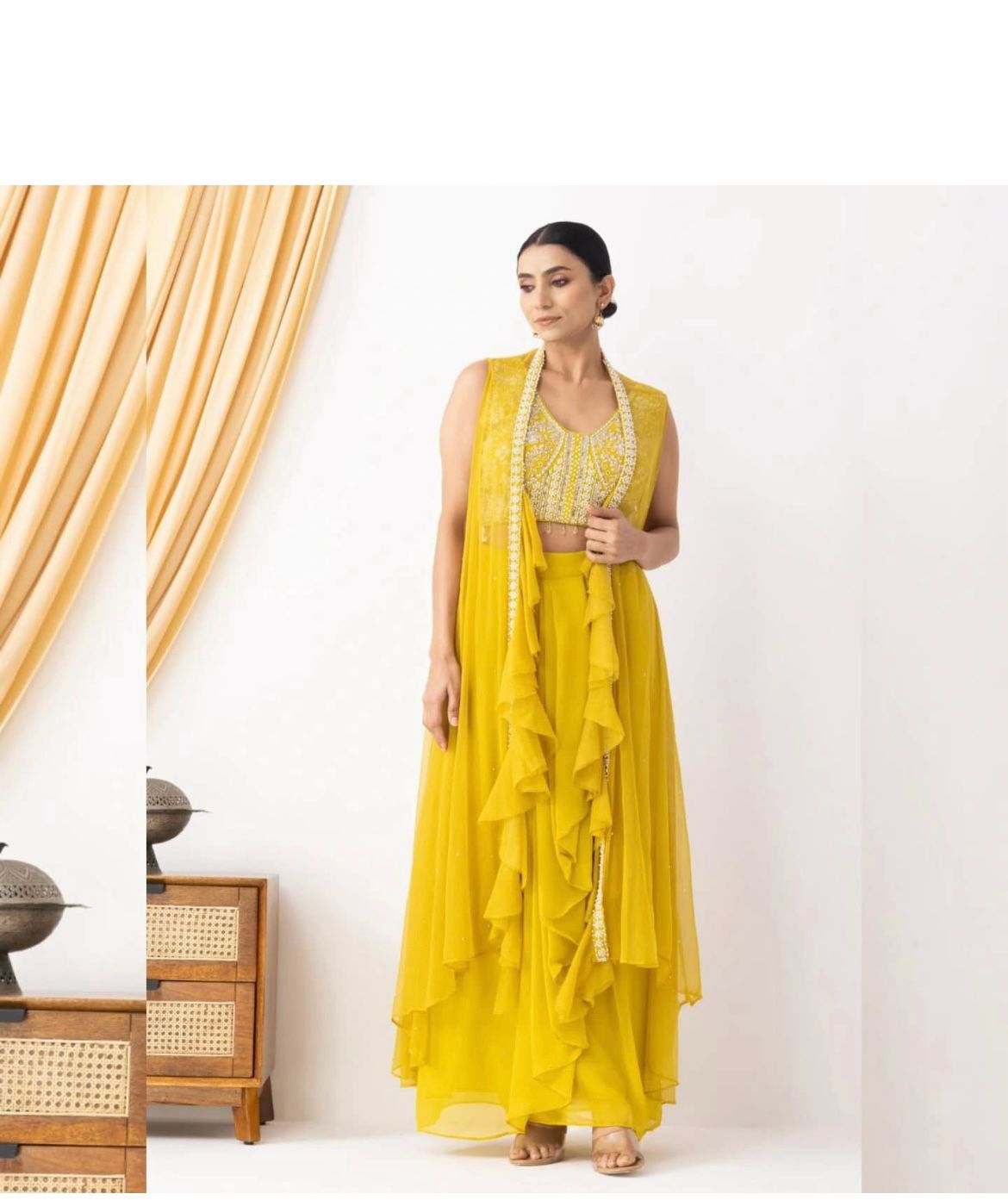 Indowestern Dhoti Blouse Koti for wedding Festival partywear dress