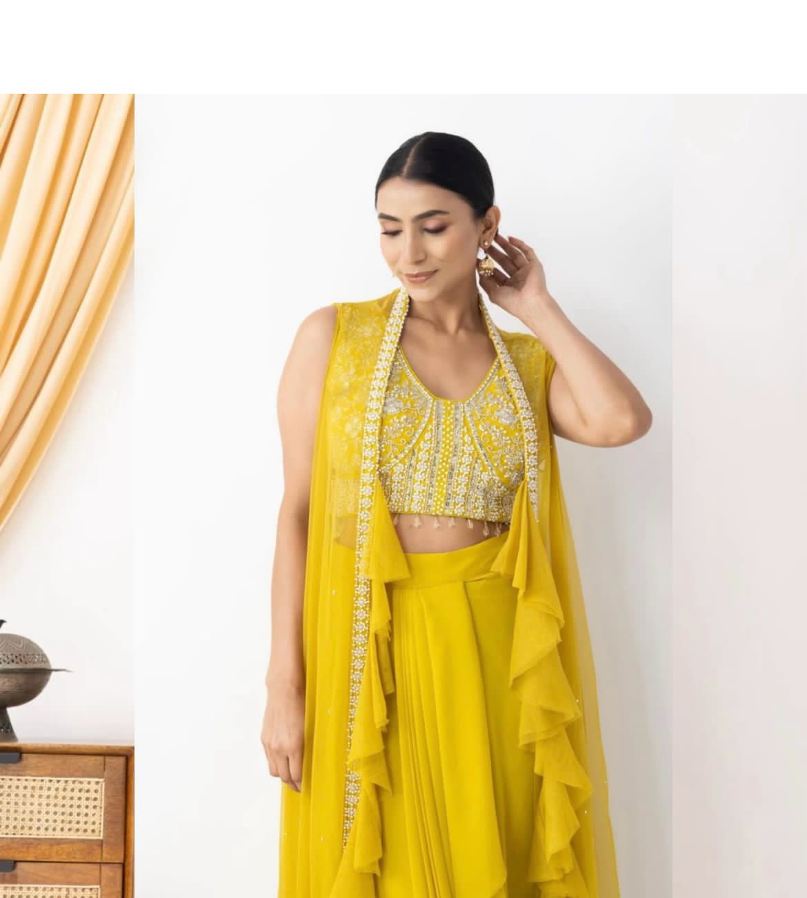 Indowestern Dhoti Blouse Koti for wedding Festival partywear dress