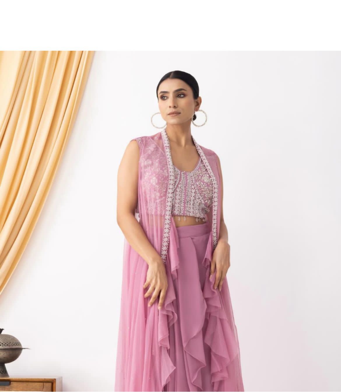 Indowestern Dhoti Blouse Koti for wedding Festival partywear dress