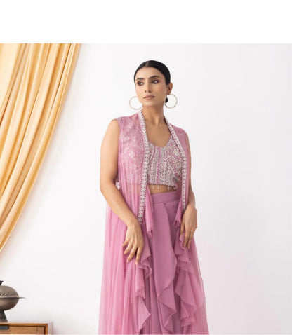 Indowestern Dhoti Blouse Koti for wedding Festival partywear dress