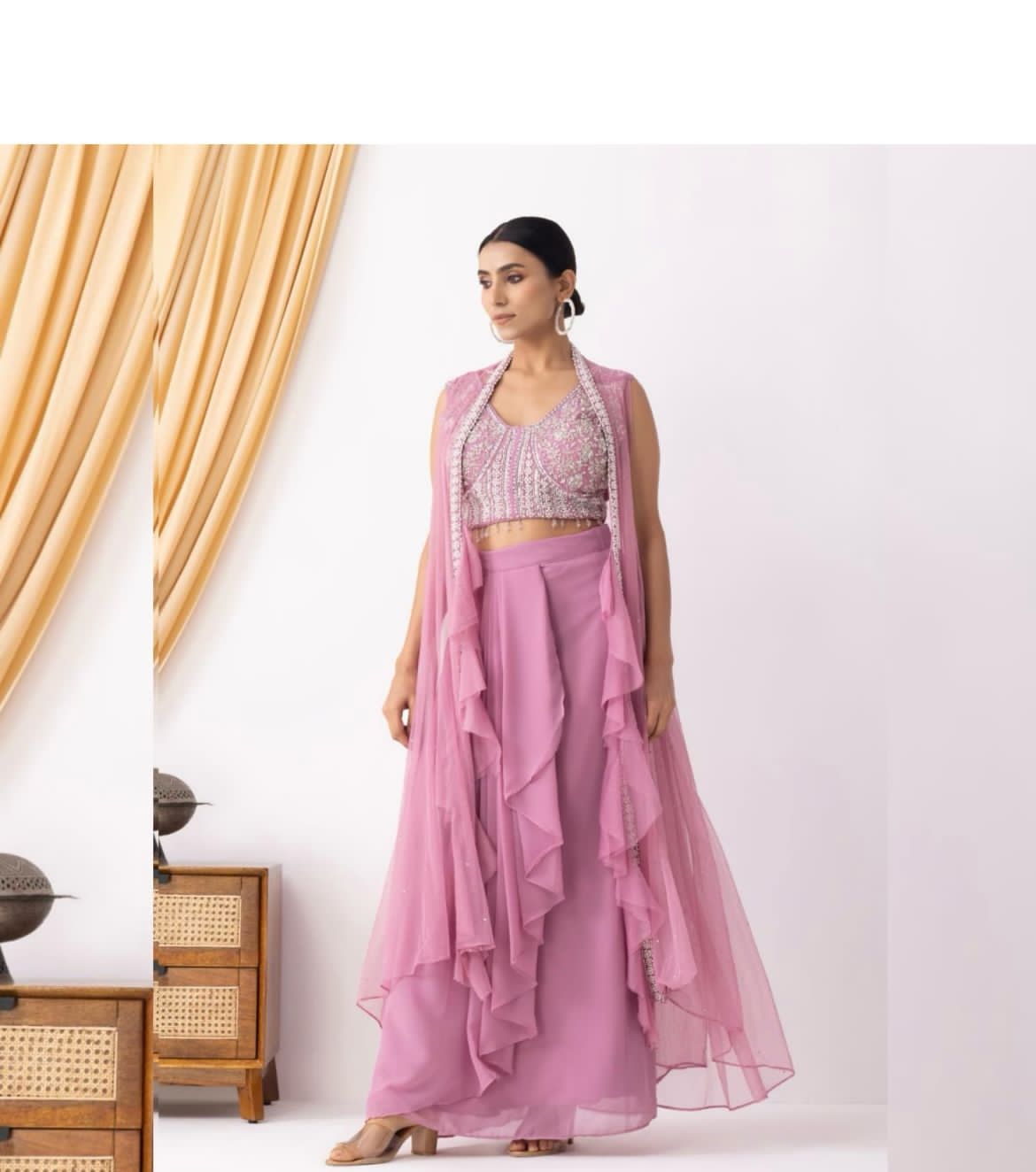 Indowestern Dhoti Blouse Koti for wedding Festival partywear dress