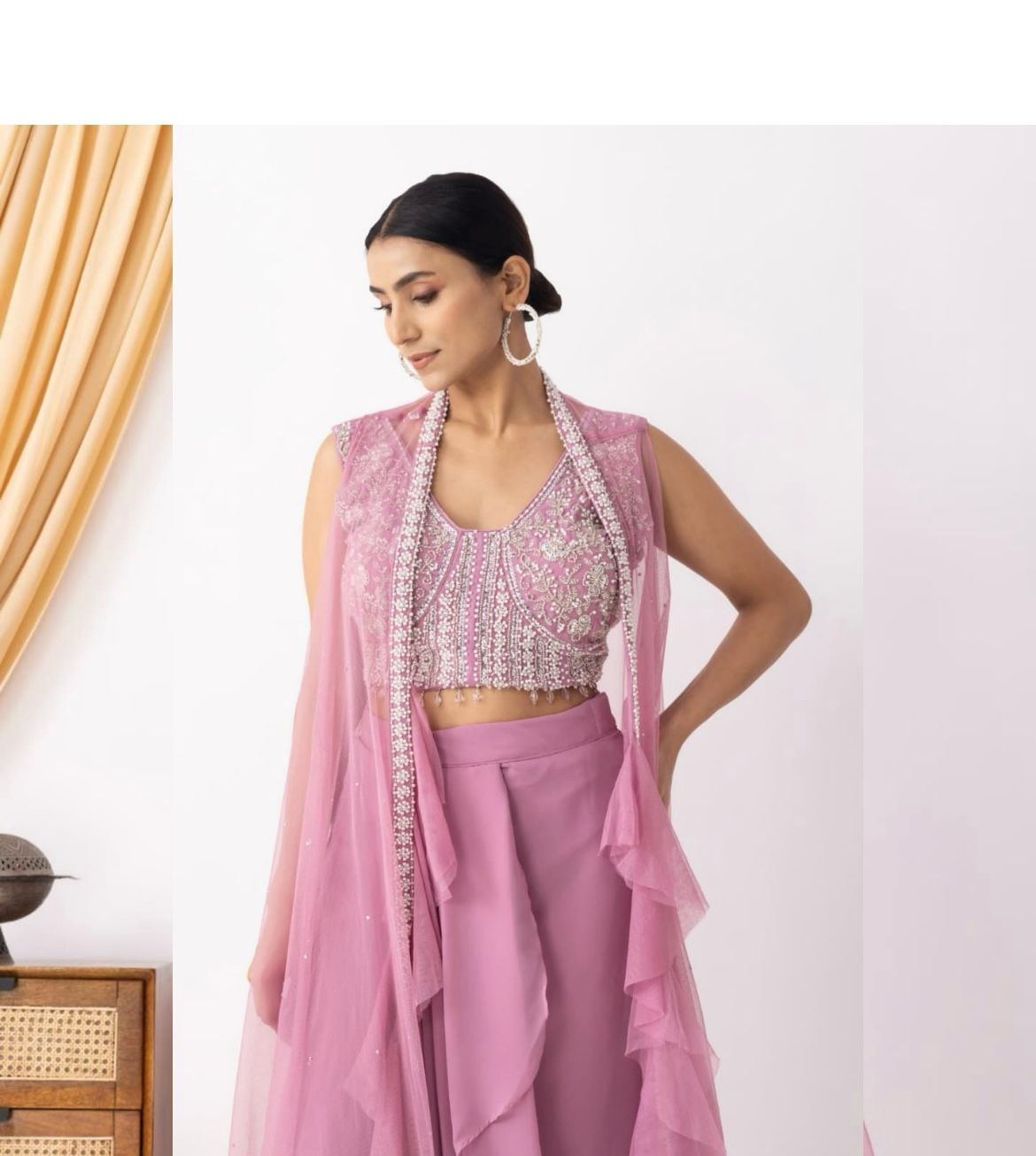 Indowestern Dhoti Blouse Koti for wedding Festival partywear dress