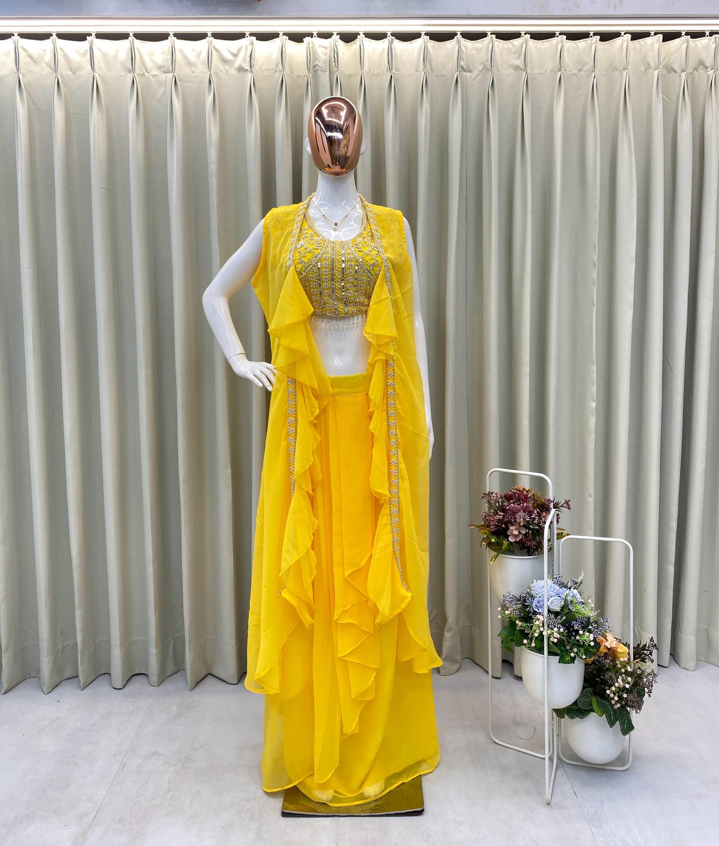 Indowestern Dhoti Blouse Koti for wedding Festival partywear dress