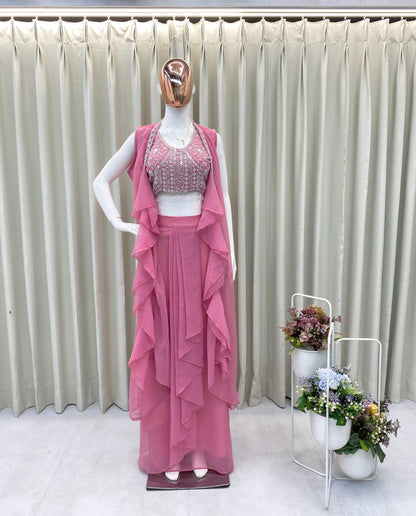 Indowestern Dhoti Blouse Koti for wedding Festival partywear dress