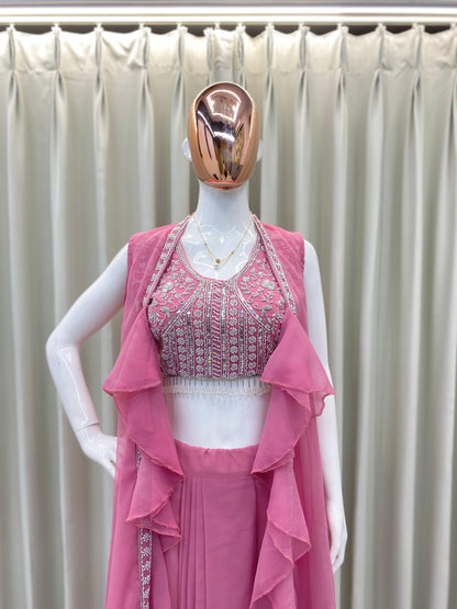 Indowestern Dhoti Blouse Koti for wedding Festival partywear dress