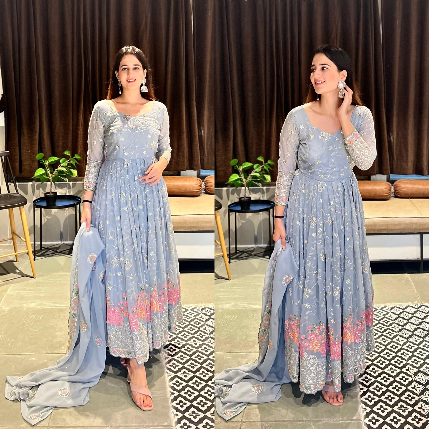 Anarkali Full Flair Readymade Indian wedding Festival partywear salwar kameez dress