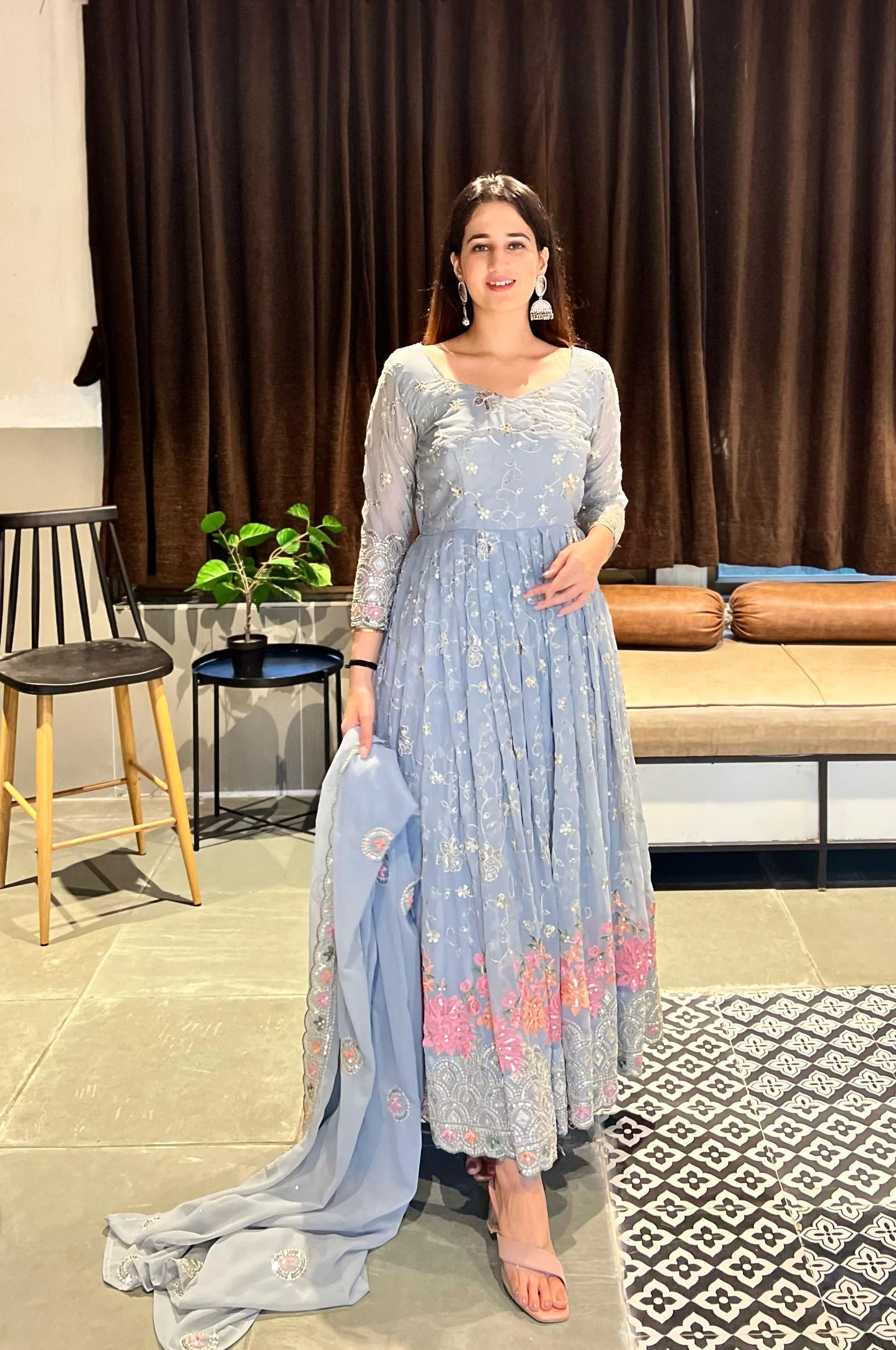 Anarkali Full Flair Readymade Indian wedding Festival partywear salwar kameez dress
