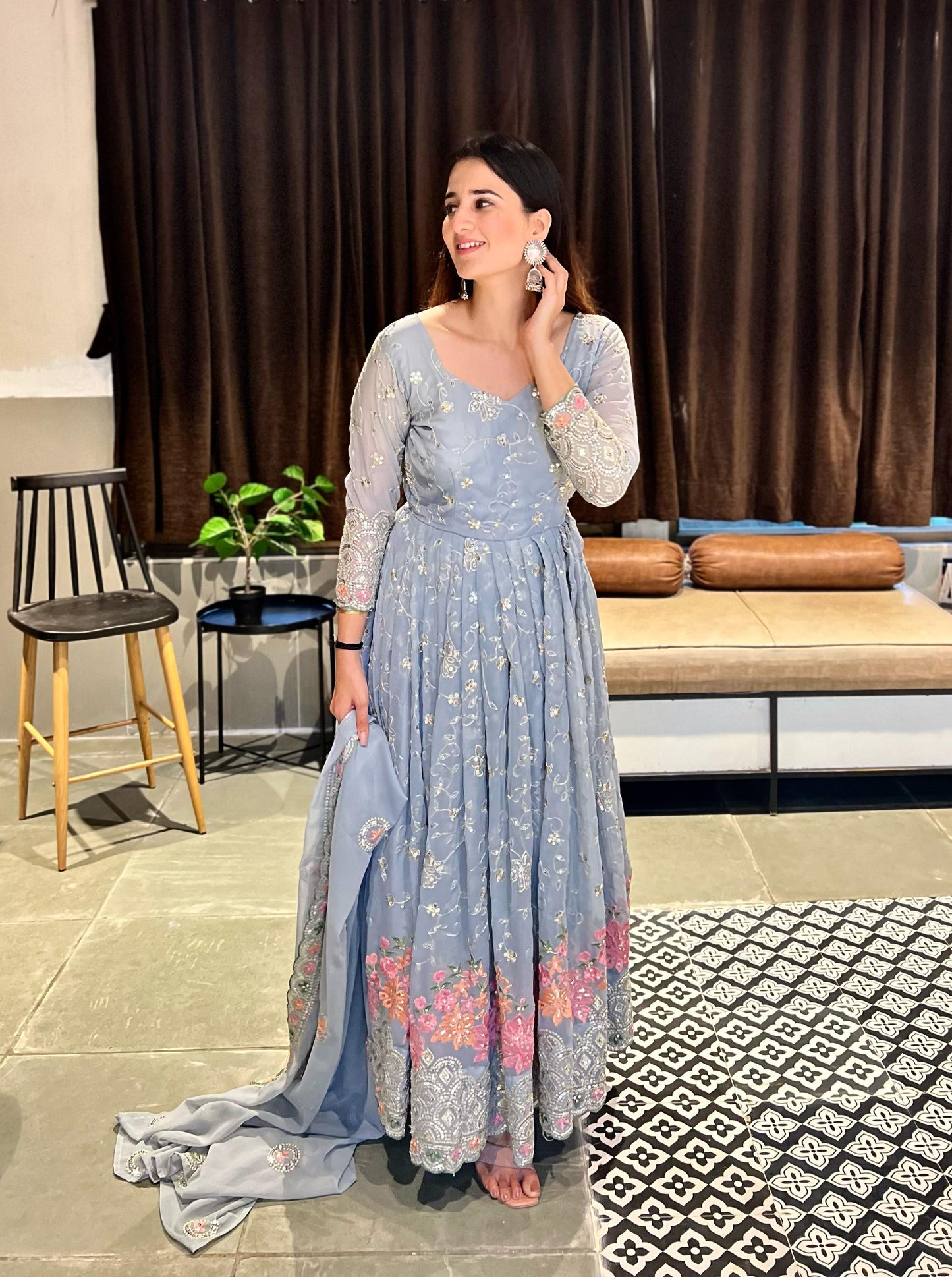Anarkali Full Flair Readymade Indian wedding Festival partywear salwar kameez dress