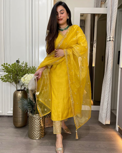 Haldi wear yellow Readymade Indian wedding Festival partywear salwar kameez dress
