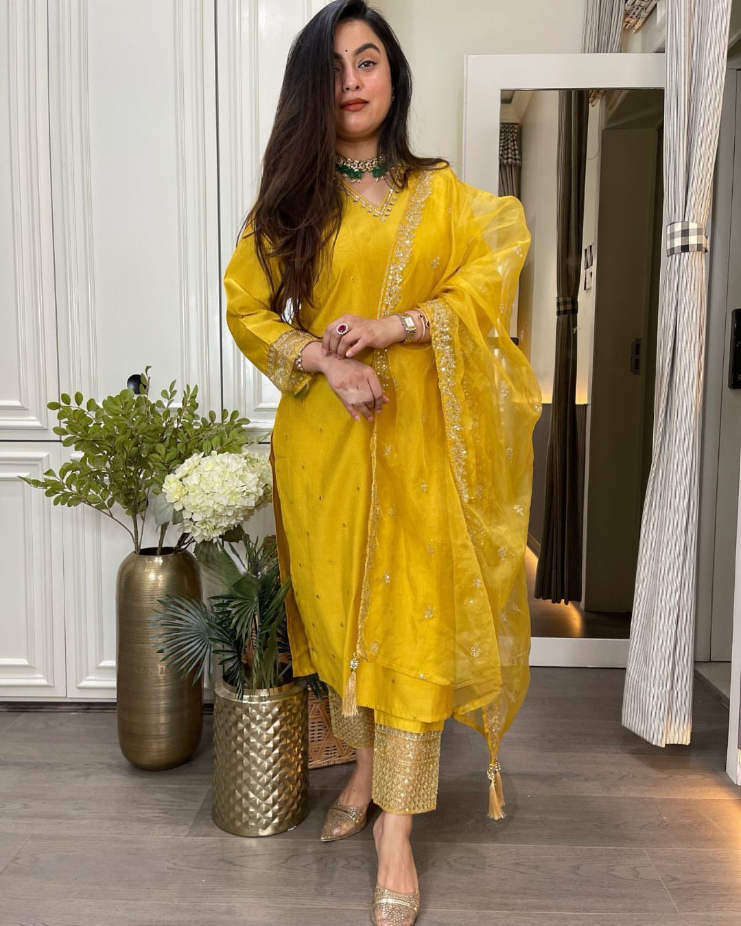 Haldi wear yellow Readymade Indian wedding Festival partywear salwar kameez dress