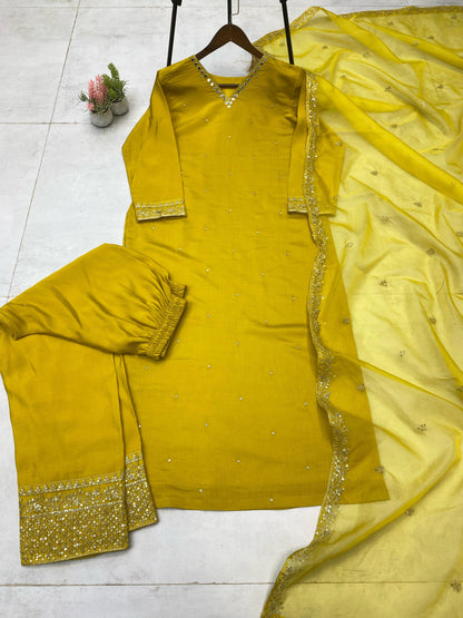 Haldi wear yellow Readymade Indian wedding Festival partywear salwar kameez dress