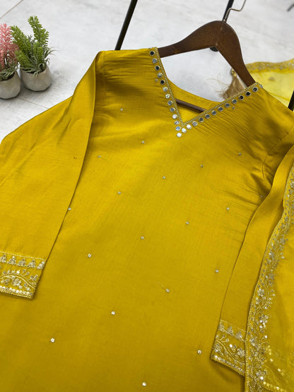 Haldi wear yellow Readymade Indian wedding Festival partywear salwar kameez dress