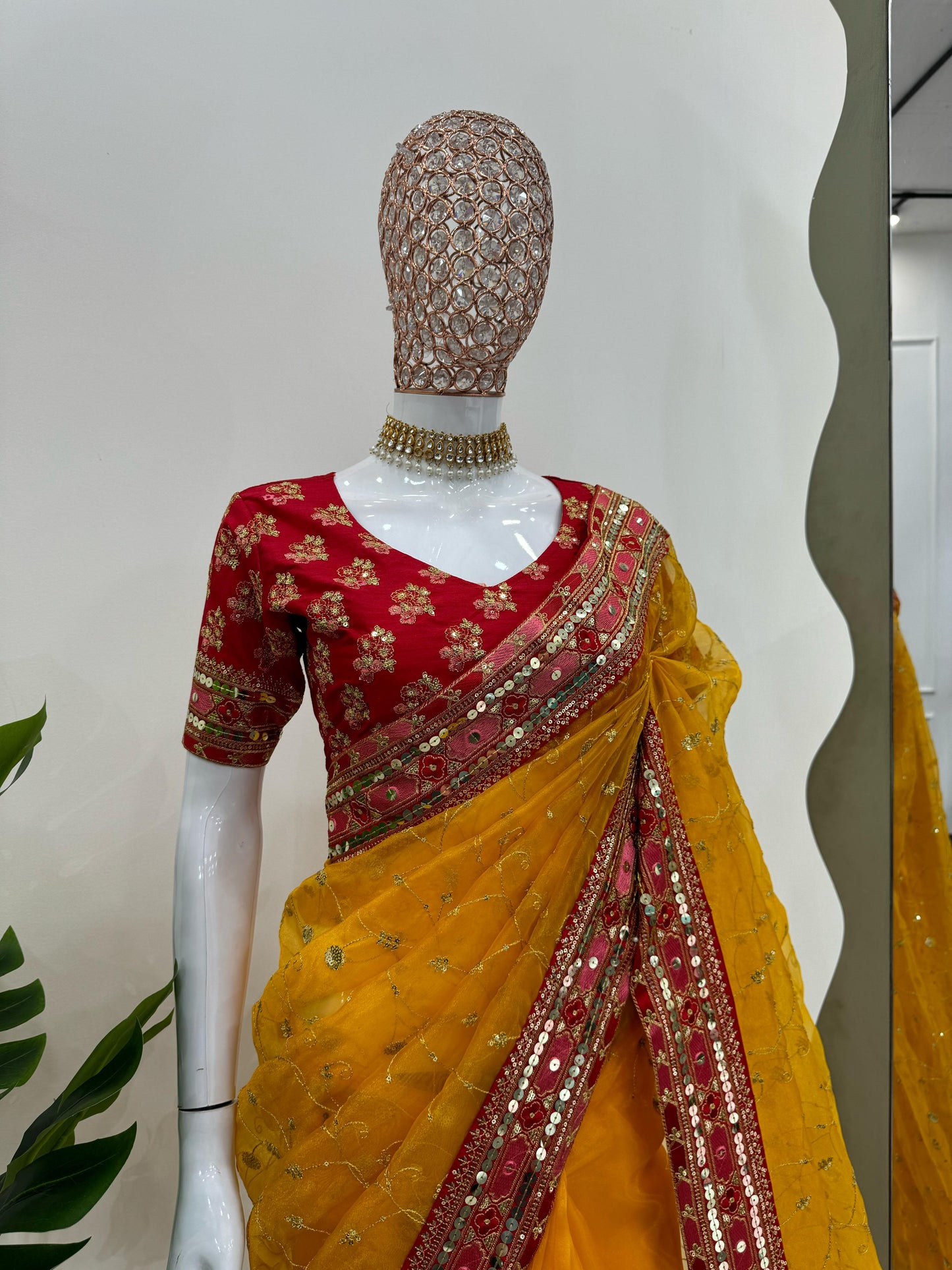 Haldi Premium Wedding Festival partywear saree with blouse