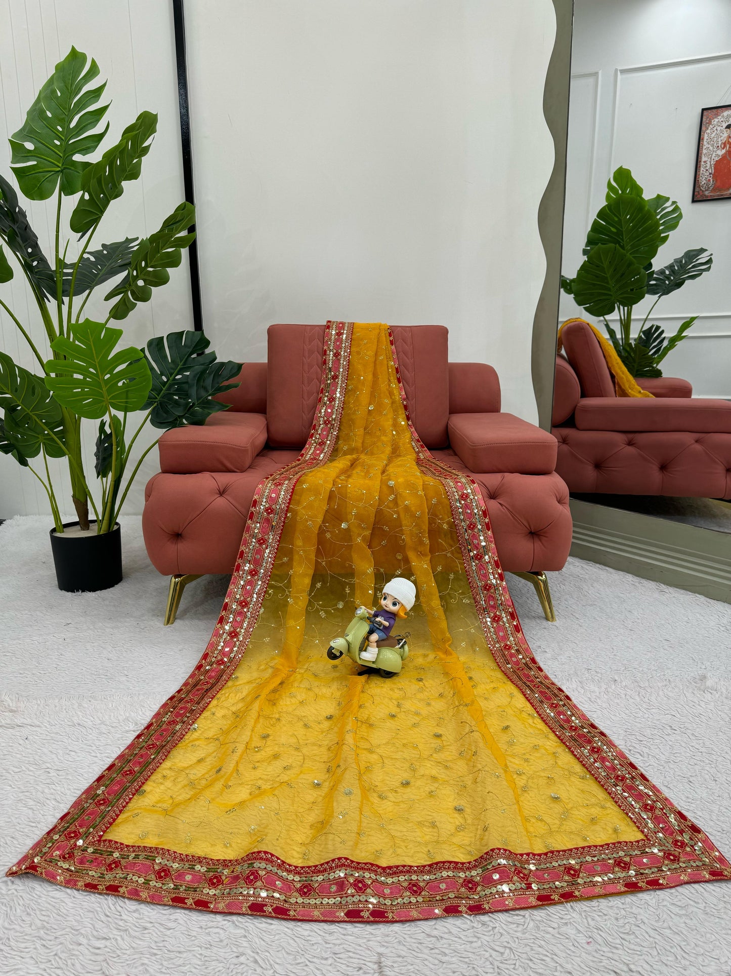 Haldi Premium Wedding Festival partywear saree with blouse