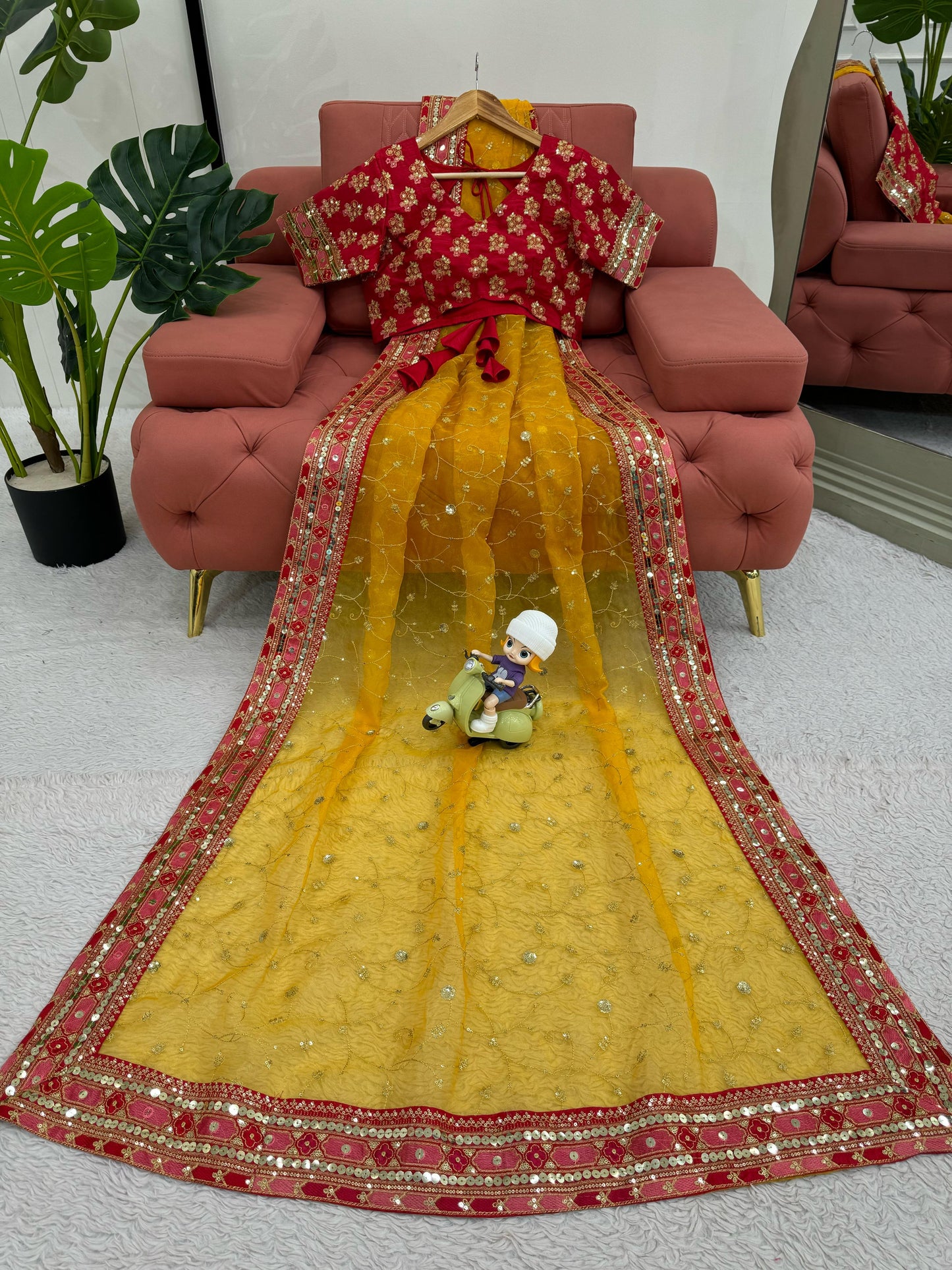 Haldi Premium Wedding Festival partywear saree with blouse