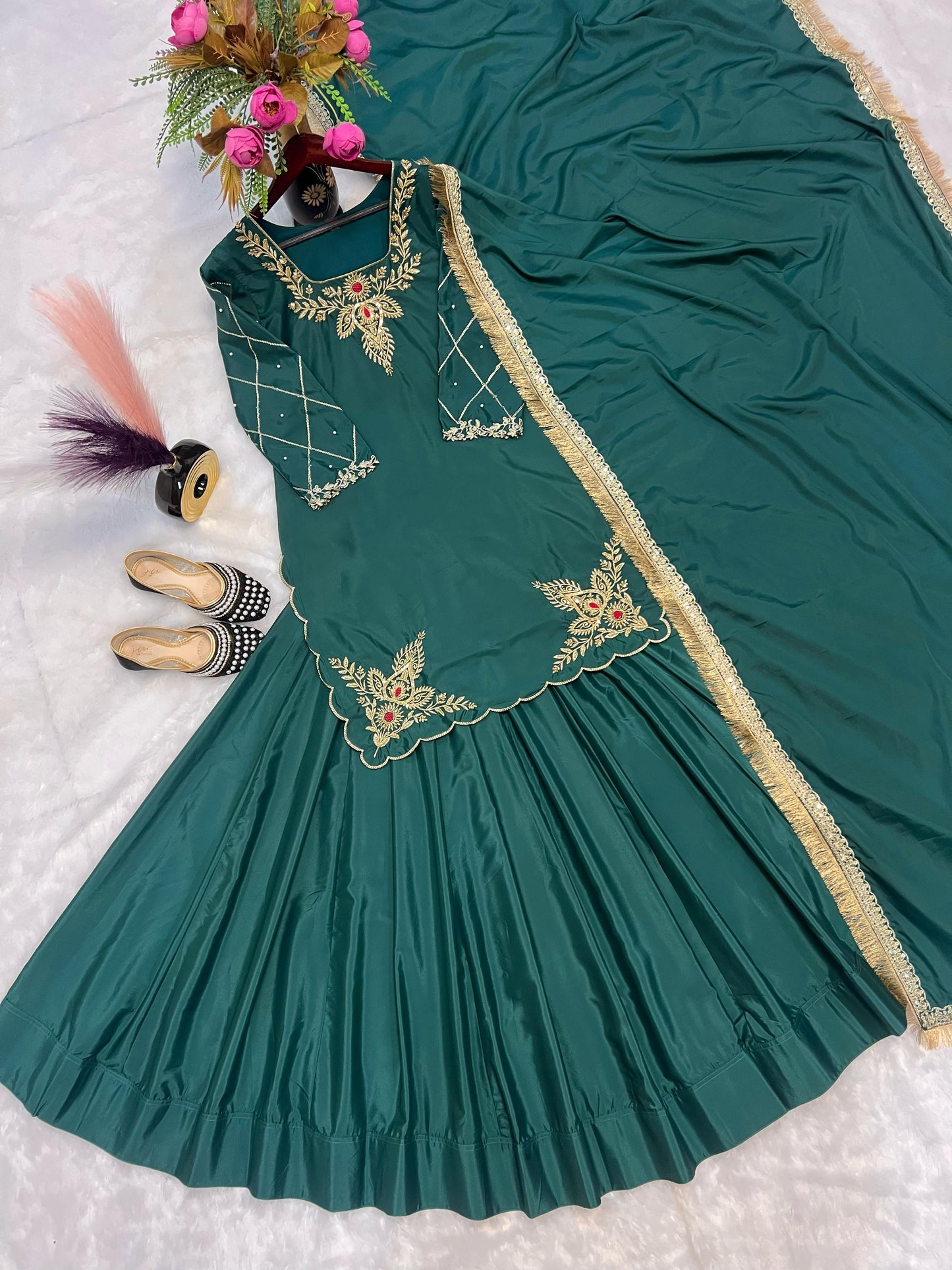 Top Lehenga with Dupatta Readymade Stitched Wedding Festival partywear Pakistani dress