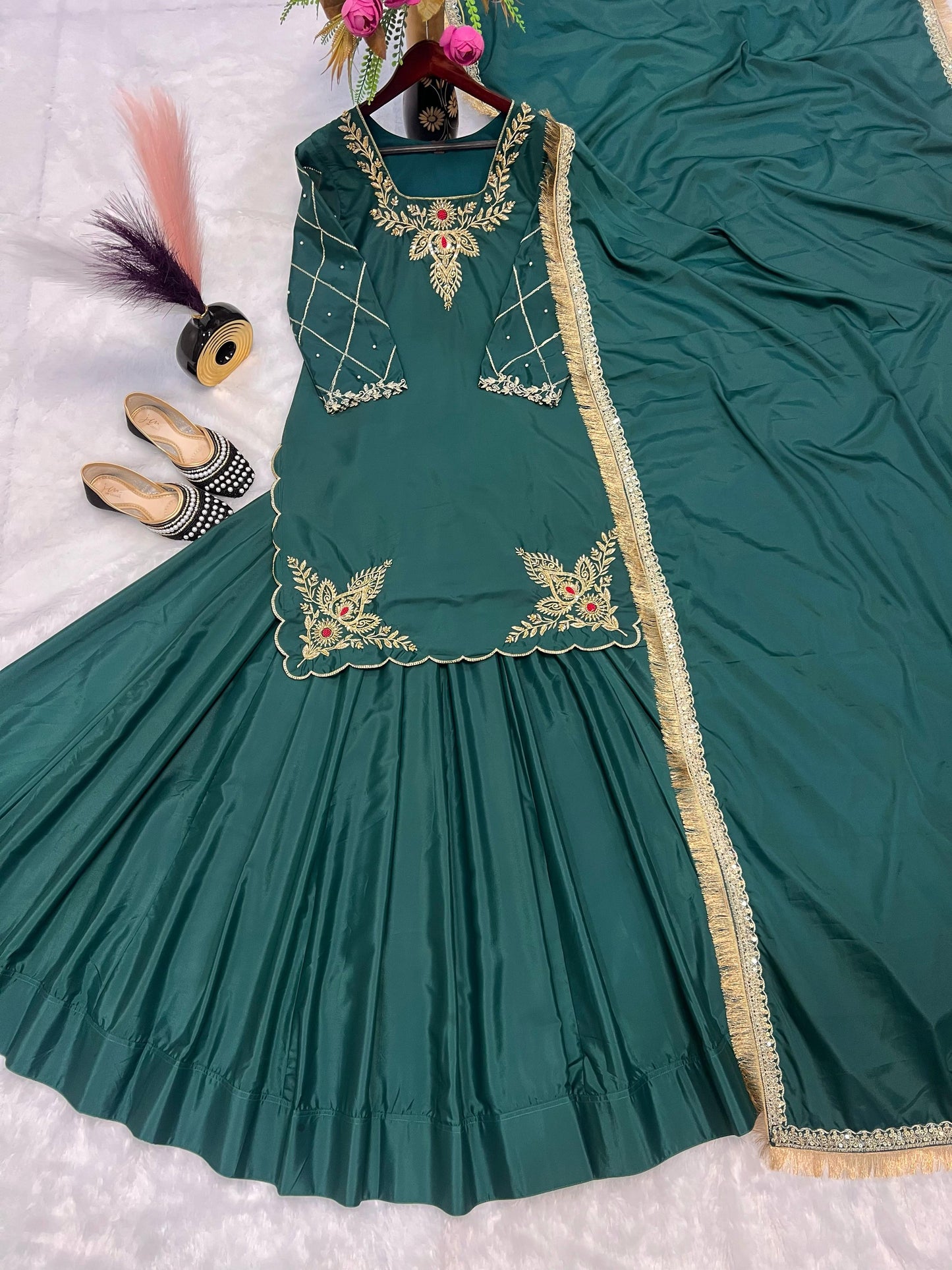 Top Lehenga with Dupatta Readymade Stitched Wedding Festival partywear Pakistani dress