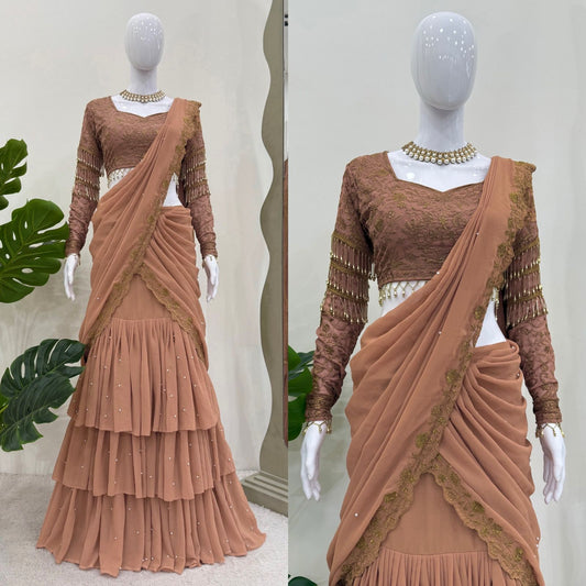 Indowestern premium Wedding Festival partywear lehenga saree
