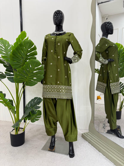 Punjabi Dhoti Salwar suit Readymade Indian wedding Festival partywear salwar kameez dress