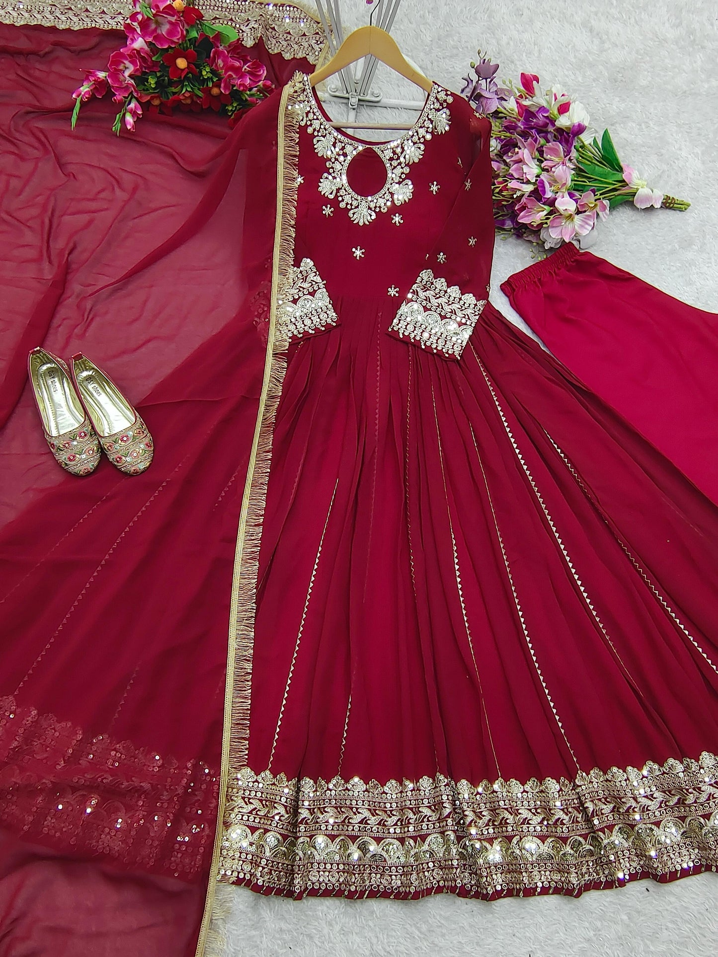 Anarkali Full Flair Readymade Indian wedding Festival Salwar kameez dress