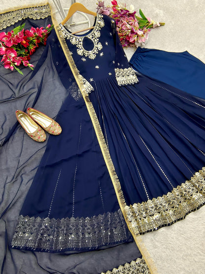 Anarkali Full Flair Readymade Indian wedding Festival Salwar kameez dress