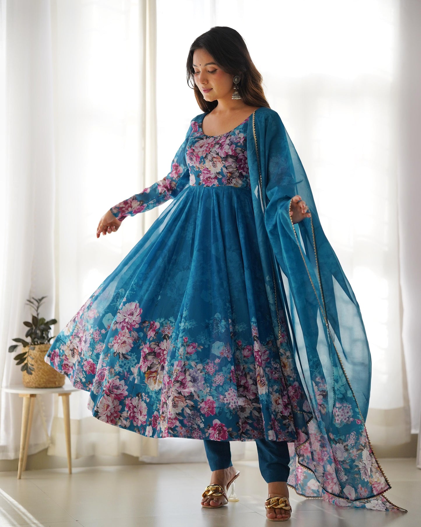 Anarkali Full Flair Readymade Indian wedding Festival partywear salwar kameez stitched dress