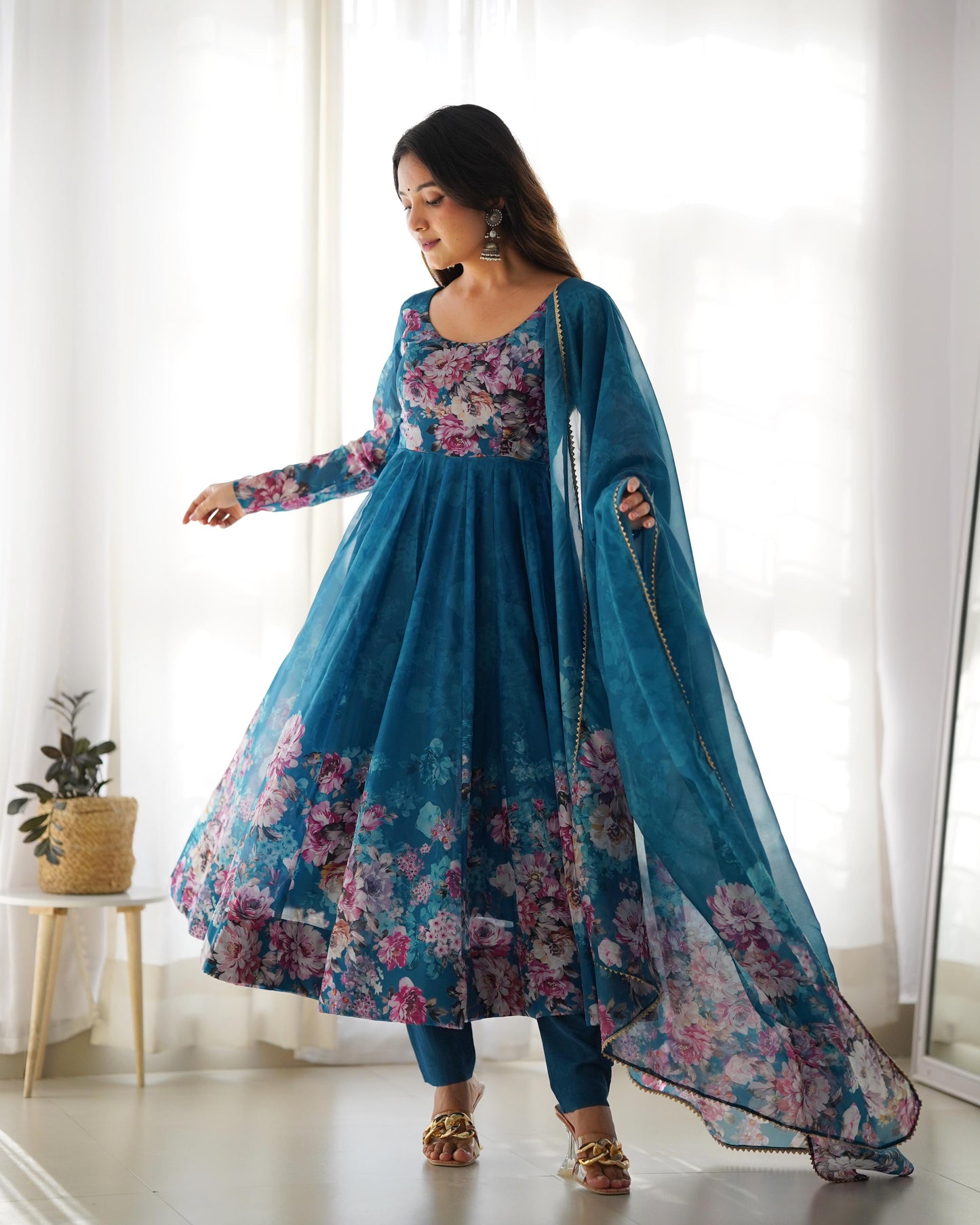 Anarkali Full Flair Readymade Indian wedding Festival partywear salwar kameez stitched dress
