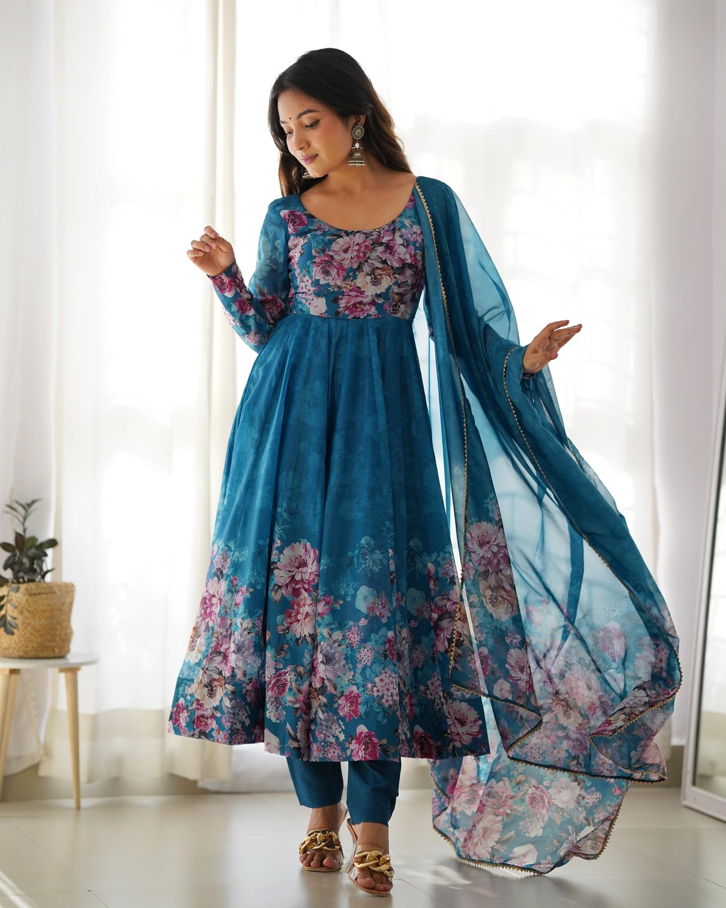 Anarkali Full Flair Readymade Indian wedding Festival partywear salwar kameez stitched dress