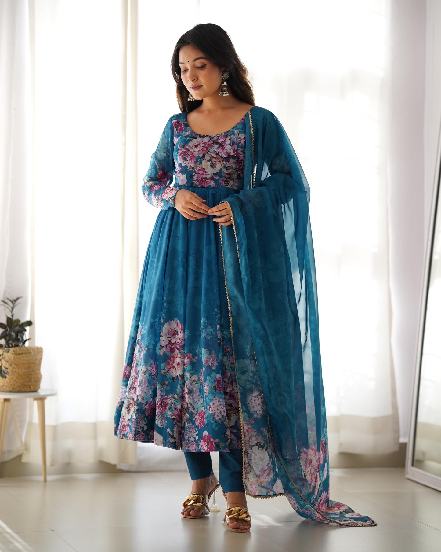 Anarkali Full Flair Readymade Indian wedding Festival partywear salwar kameez stitched dress