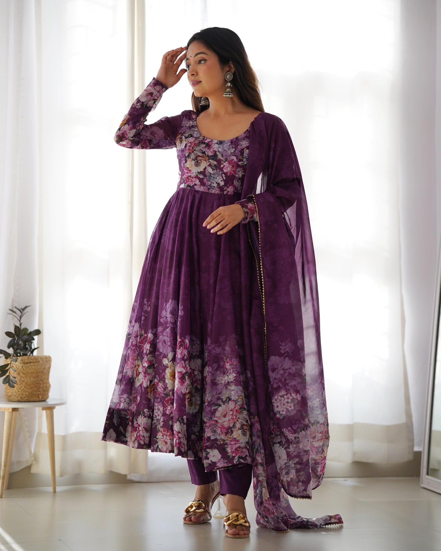 Anarkali Full Flair Readymade Indian wedding Festival partywear salwar kameez stitched dress