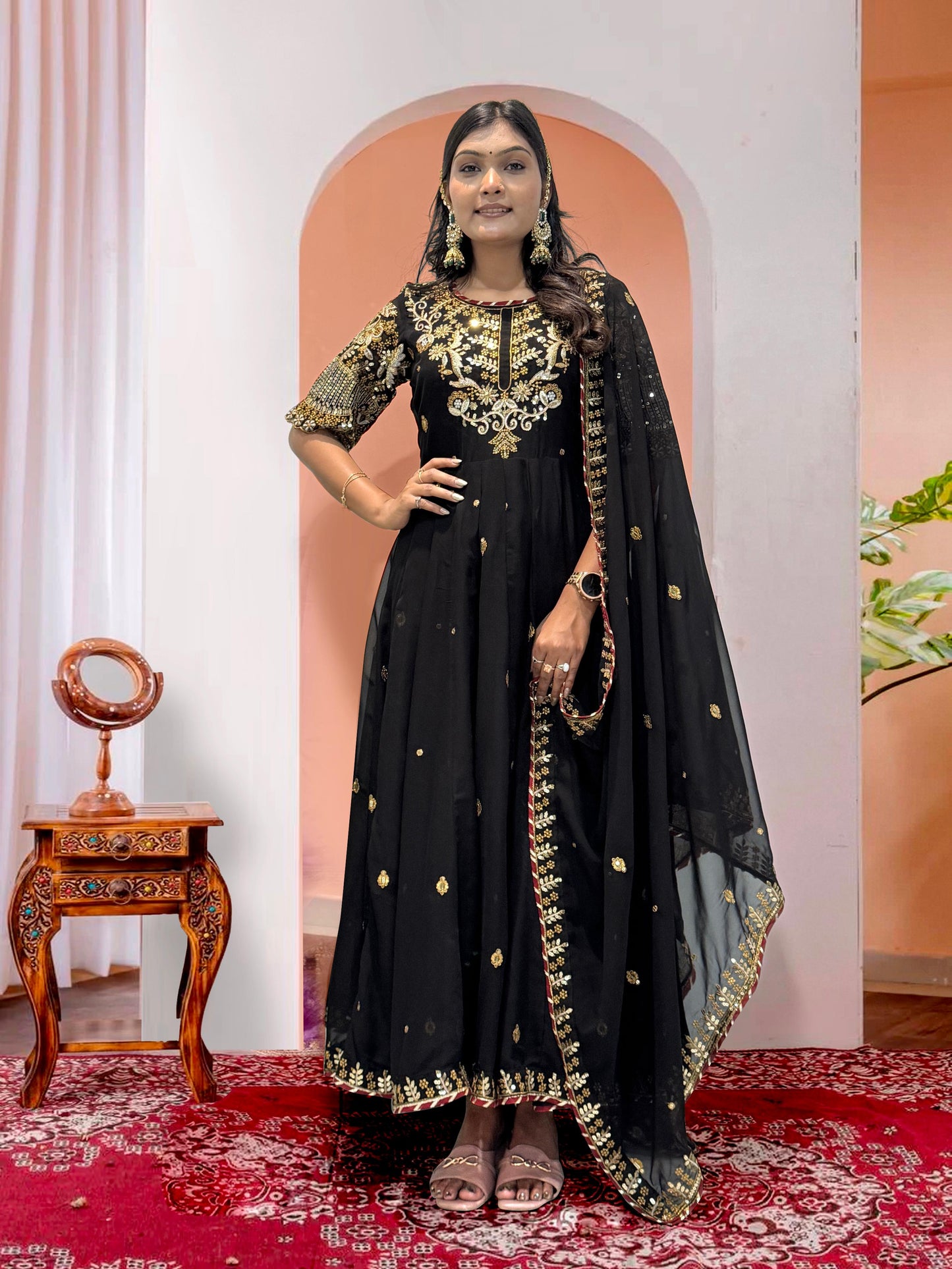Anarkali Full Flair Readymade Indian wedding Festival partywear salwar kameez dress