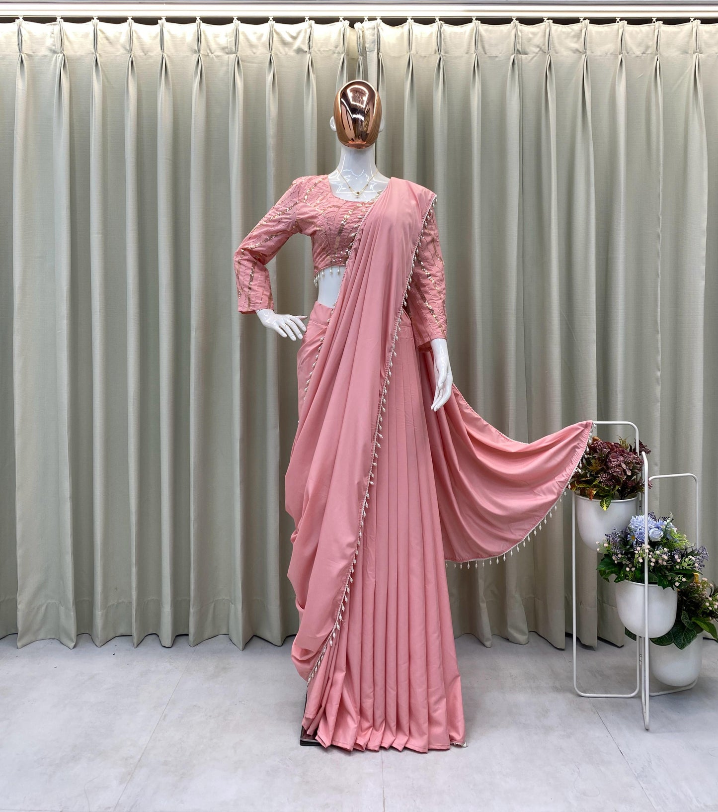 Indowestern lehenga saree Indian wedding Festival partywear saree