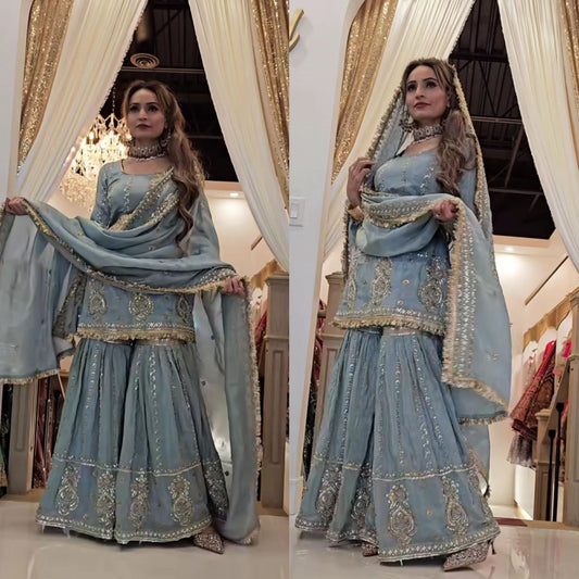 Pakistani Sharara salwar kameez set Readymade Indian Dress