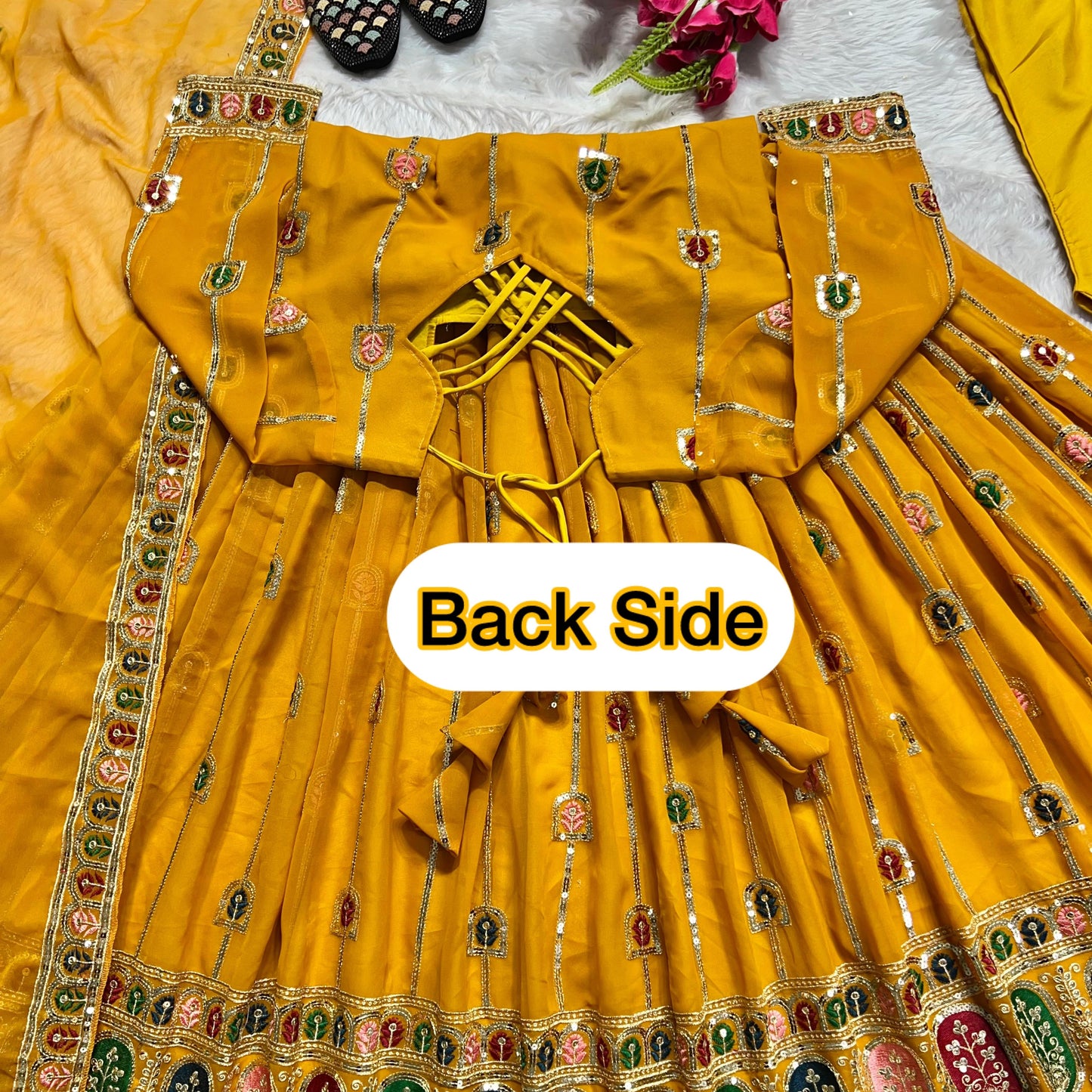 Anarkali Full Flair haldi wedding salwar kameez dress