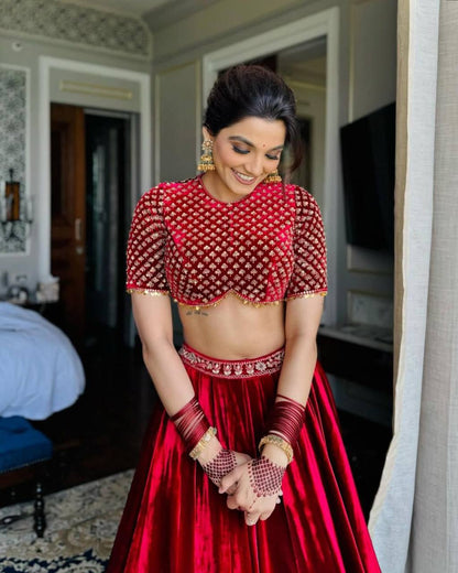 Premium heavy red wedding wear lehenga choli stitched bridal Designer lehenga