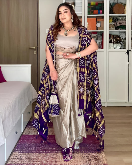 Indowestern Choli Skirt with shrug for wedding Reday to wear
