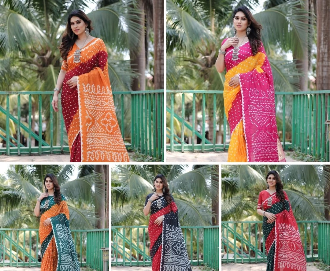 Multi-Colour Readymade Wedding Party Wear Festival Indian Saree