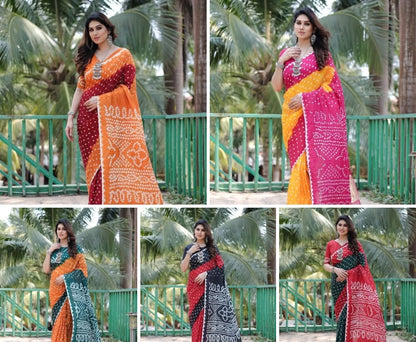 Multi-Colour Readymade Wedding Party Wear Festival Indian Saree