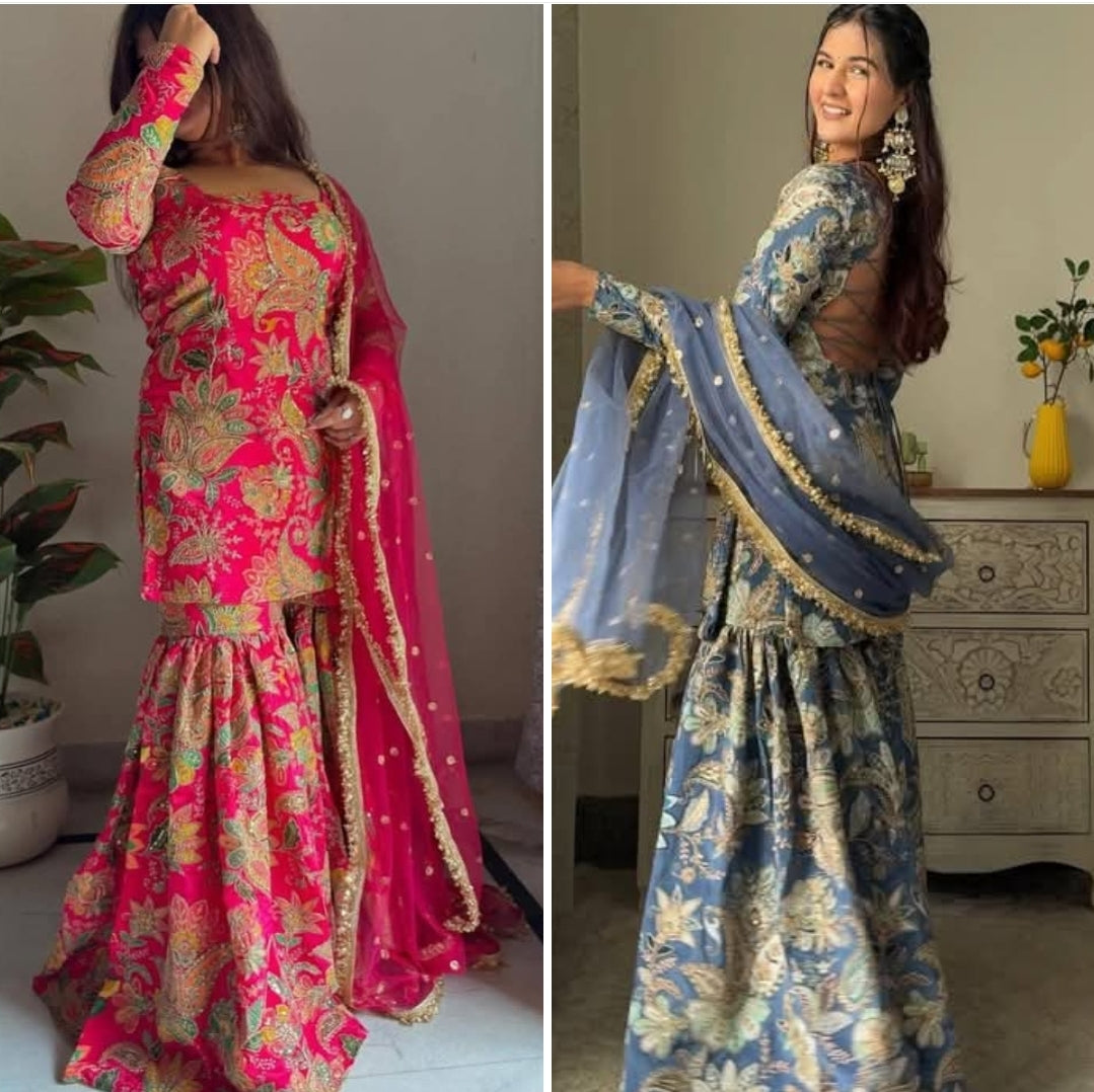 Sharara Suit Set Indian wedding Festival partywear salwar kameez pakistani Eid Dress