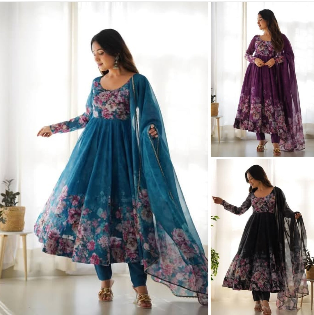 Anarkali Full Flair Readymade Indian wedding Festival partywear salwar kameez stitched dress