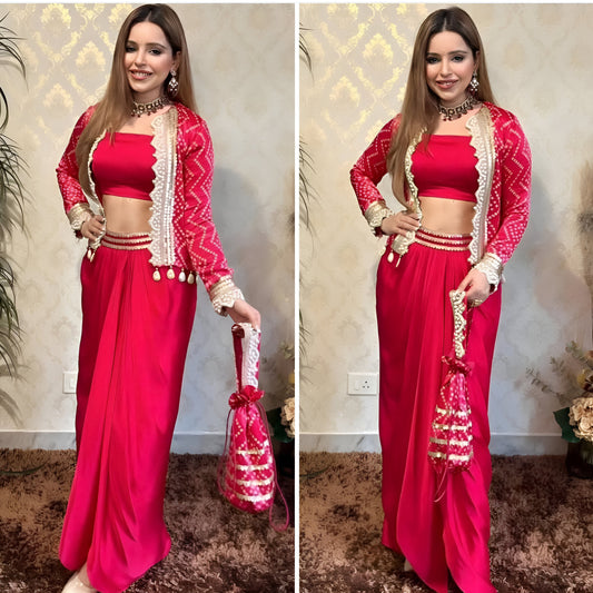 Indowestern choli skirt with koti premium Wedding lehenga skirt