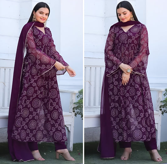 Bandhani alia kurta suit set Readymade Salwar kameez Indian dress