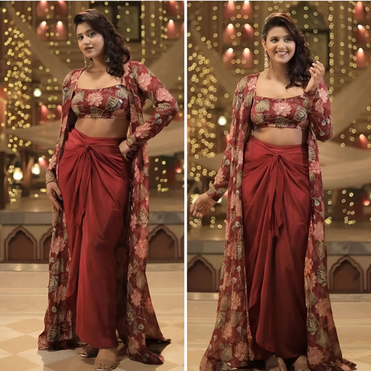 Indowestern Skirt choli with shrug Readymade Indian wedding dress