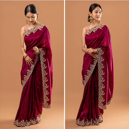Wedding saree with stitched blouse Ready To Wear indian saree